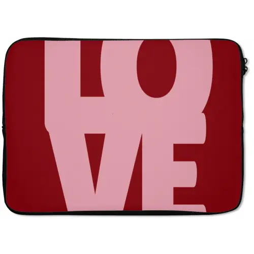 Love - Rood - Blokletters laptophoes neopreen klein -zkaufland3dotto
