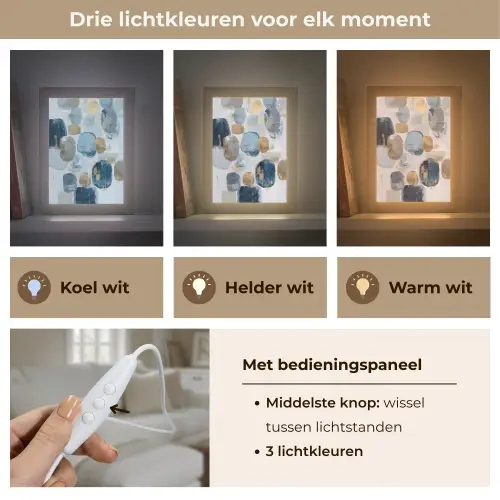 Abstract - Goud - Vormen Light Box met kabel (Tafellamp) klein -USP_lichtkleurNL