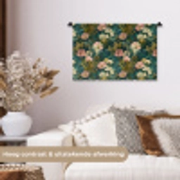 Wilde bloemen - Botanisch - Patroon - Roze - Romantisch Wandkleed katoen klein 269 -sfeer1