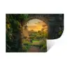 Poort - Planten - Zonsondergang Muursticker klein -3d