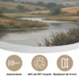 Eenden - Rivier - Landschap - Vlucht - Nostalgisch Akoestische PET Vilt - Rond klein -closeup_FR