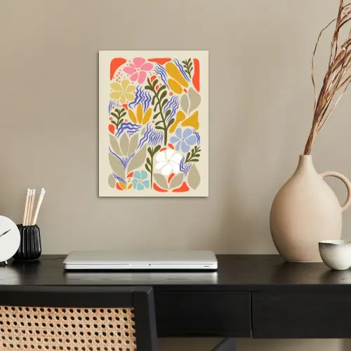 Abstract - Bloemen - Bladeren poster papier klein -sfeer1