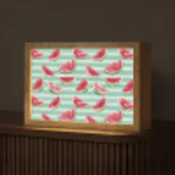 Watermeloen - Strepen - Groen Light Box met kabel (Tafellamp) klein 924 -z3d_website