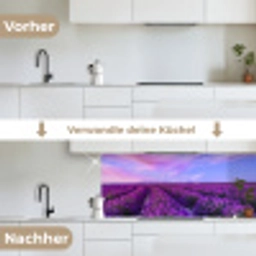 Lavendel - Paars - Bloemen - Natuur keuken achterwand 2 middel -voor-na_DE