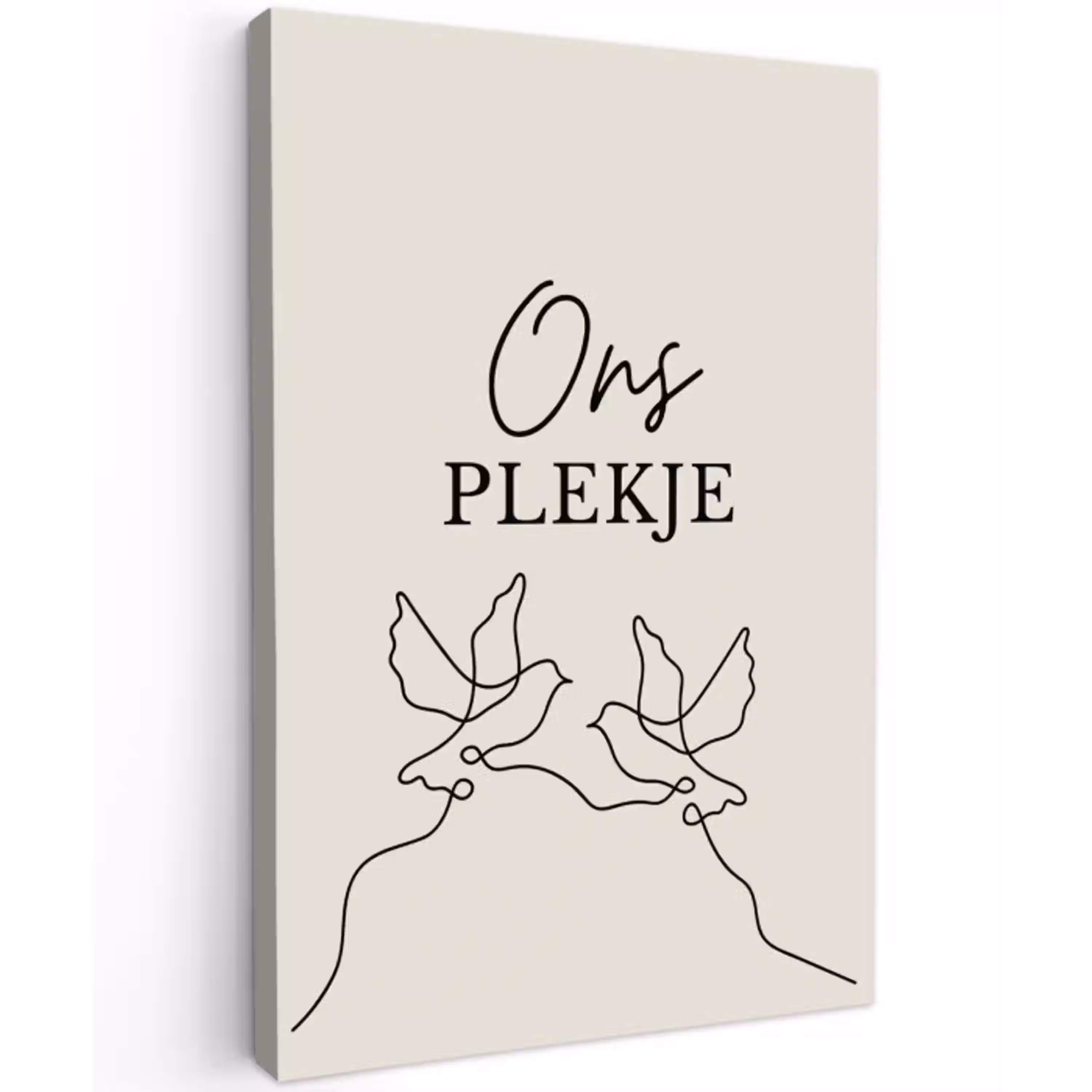 Ons Plekje met Vogels Tuinposter op houten frame 2 cm dik klein -3d