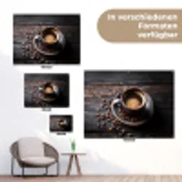 Kop - Koffie - Hout - Bonen tuinposter los doek klein -Xsfeer9_DE