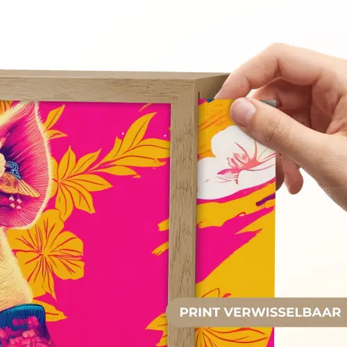 Varken - Bloemkroon - Kimono - Abstract Light Box met batterij (Wandlamp) middel -USP_websiteprintNL