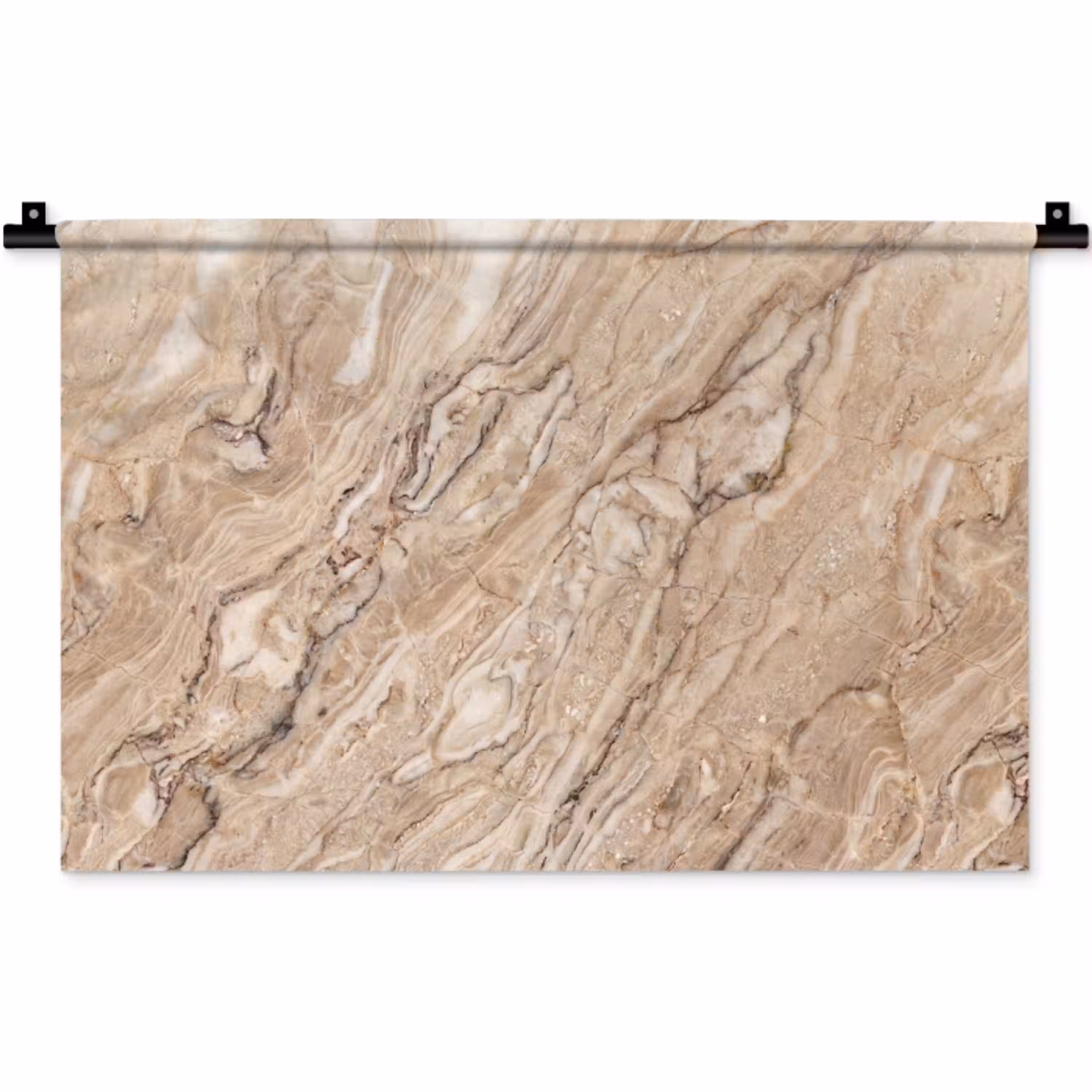 Textuur - Aders - Abstract - Modern - Beige Wandkleed katoen klein -zz3d