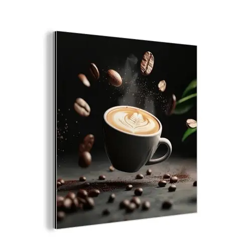 Cappuccino - Kop - Bonen - Bruin aluminium wit klein -3d