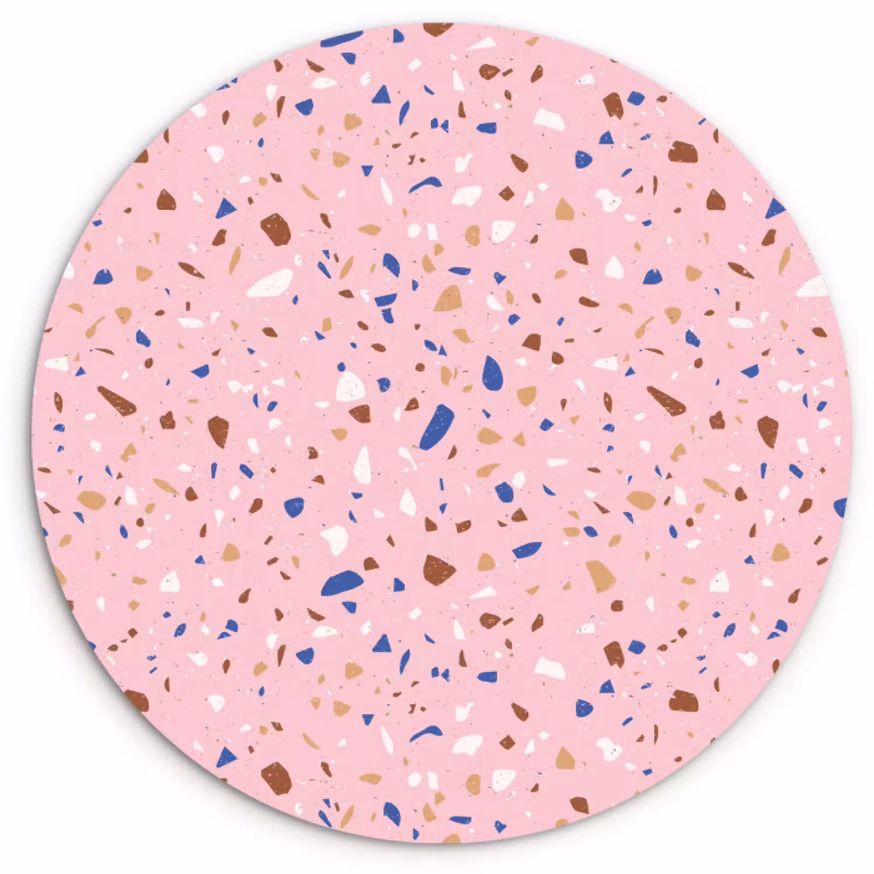 Terrazzo -  Patroon - Kleurrijk - Roze Wandcirkel kunststof plaat 5mm dik klein 188 -3d