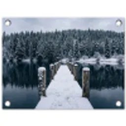 Steiger - Meer - Sneeuw - Bergen - Rustgevend tuinposter los doek klein -3d