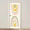 Regenboog - Pastel - Groen - Roze - Modern deurposter klein -3d_beige