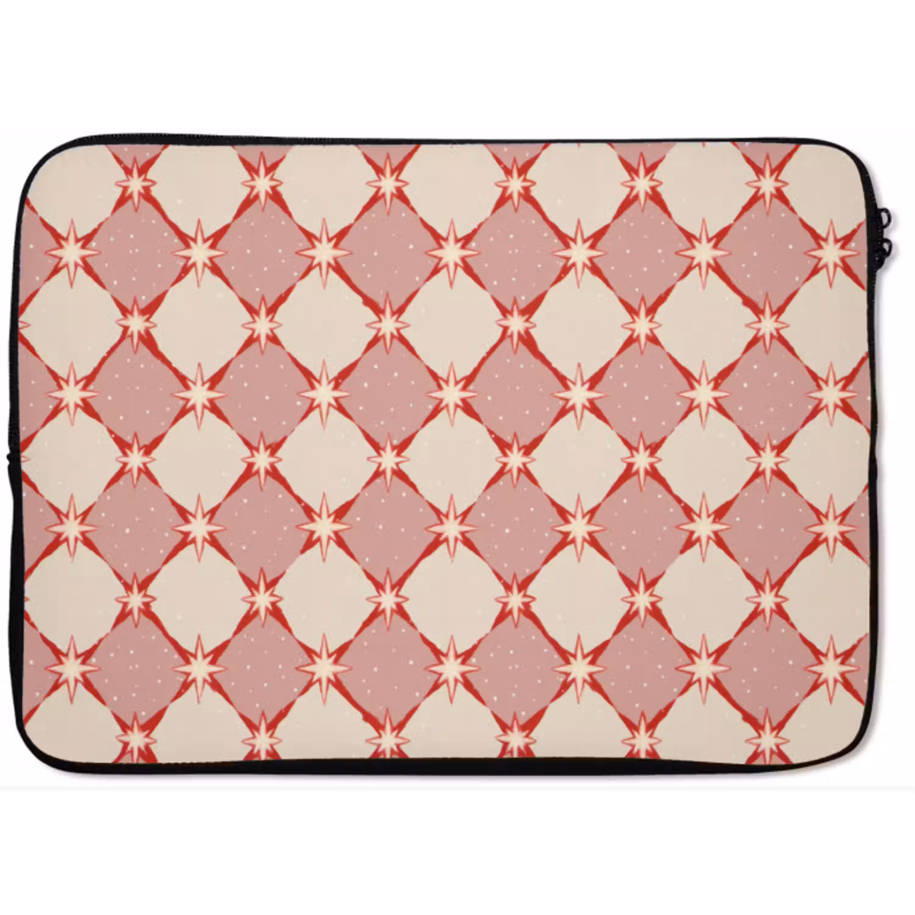 Ruiten - Sterren - Vintage - Oudroze - Rood laptophoes neopreen klein 279 -zkaufland3dotto
