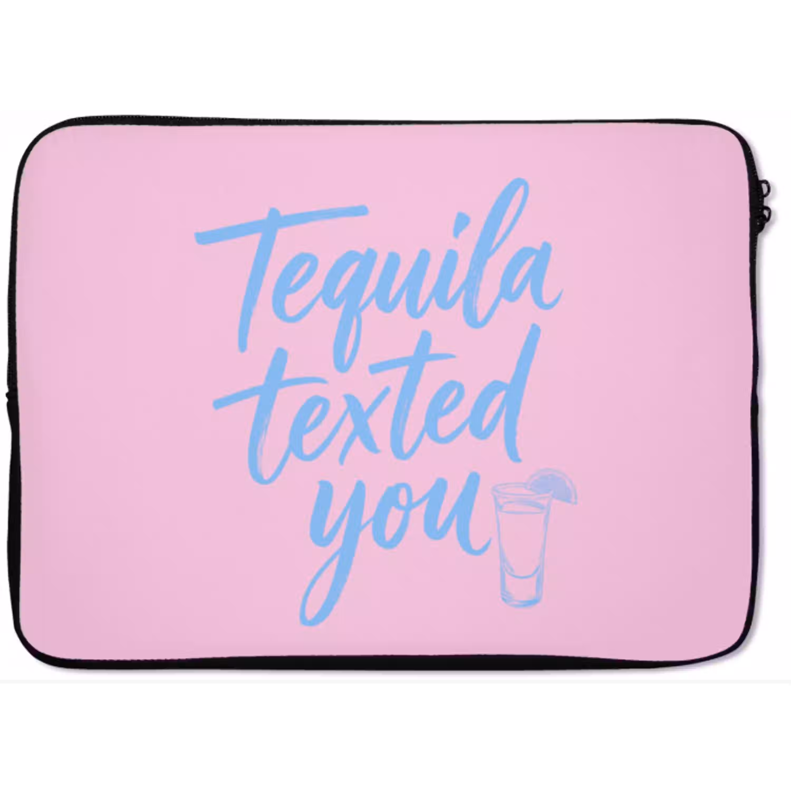 Tequila texted you - Roze - Blauw laptophoes neopreen klein -zkaufland3dotto