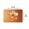 Glazen - Bloem - Oranje Placemat vinyl groot -specs