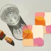 Vormen - Abstract - Kleurrijk onderzetter kurk middel -sfeer4