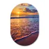 Zee - Strand - Zonsondergang - Wolken - Horizon Wandcirkel Ovaal Forex klein -3d