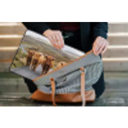 Schotse Hooglanders - Weg - Landschap - Kudde laptophoes neopreen klein -tas