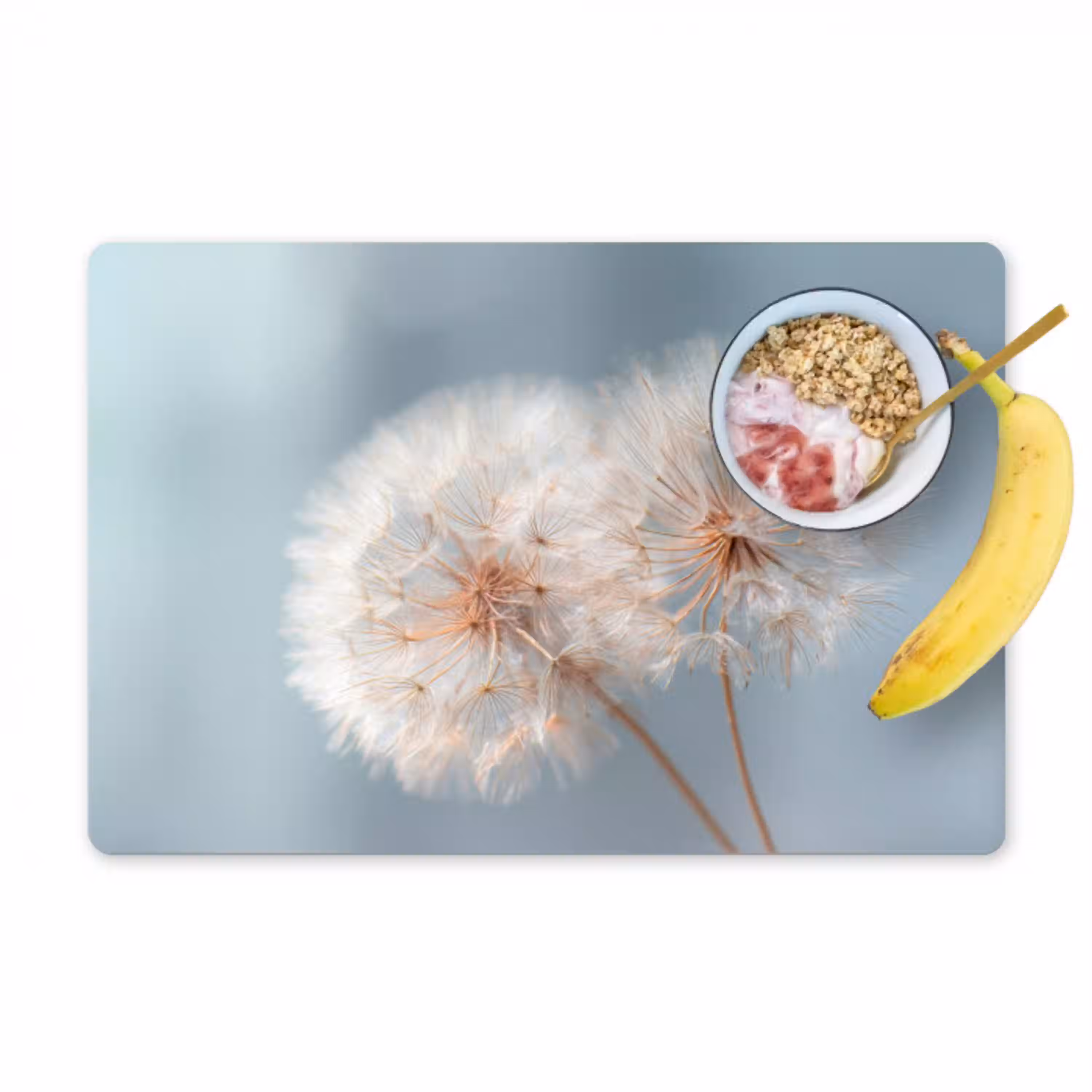 Paardenbloemen - Pluisjes - Wit Placemat vinyl groot -zzzproduct_Kitchenyeah-website