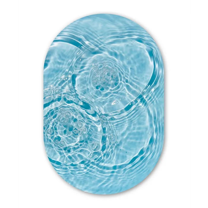 Water - Blauw - bubbels Wandcirkel Ovaal Forex klein -3d