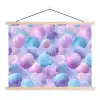 Schelpen - Paars - Blauw - Patroon textielposter latten blank klein -3d