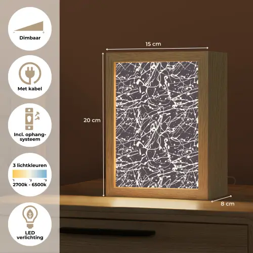 Spat - Waterverf - Wit Light Box met kabel (Tafellamp) klein 925 -USP_NL
