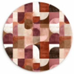Geometrie - Modern - Retro Wandcirkel kunststof plaat 5mm dik klein 188 -3d