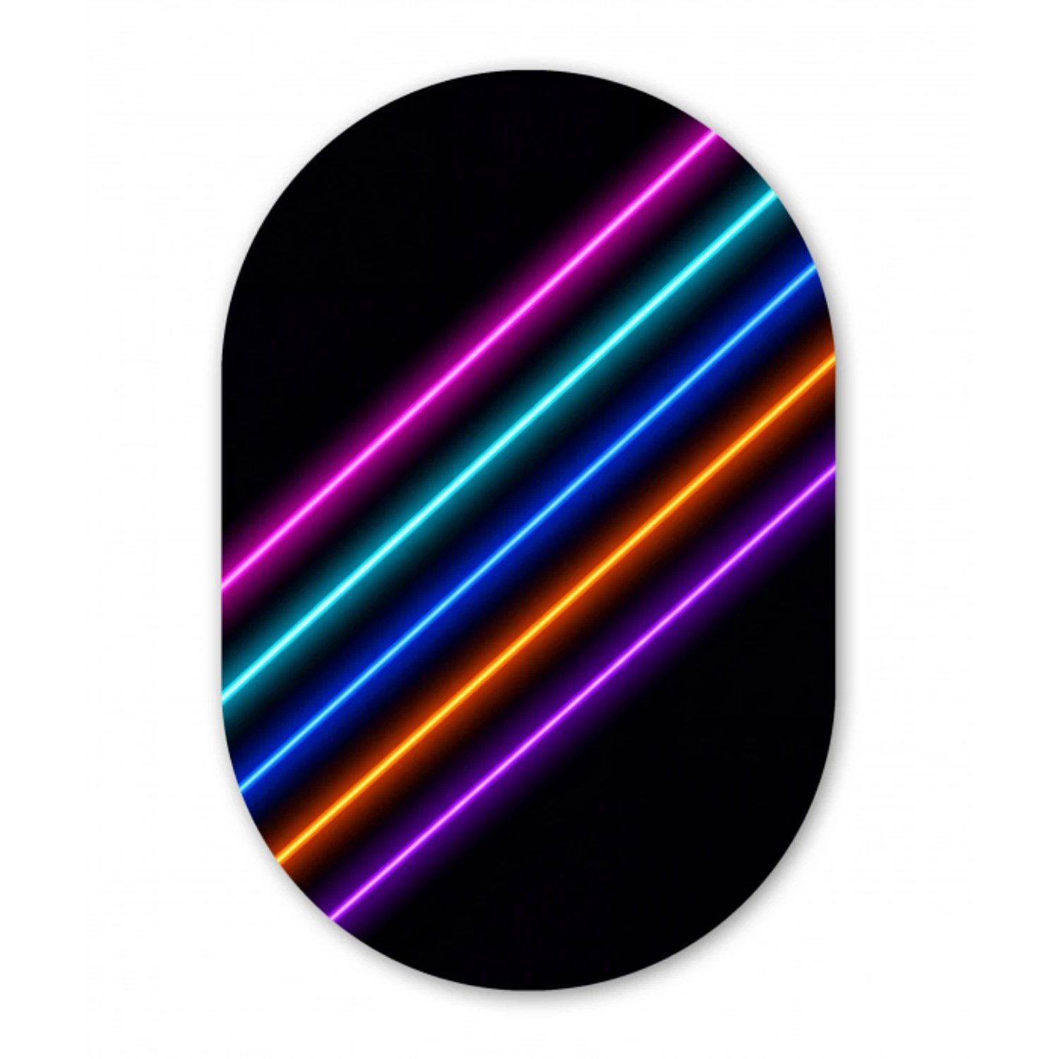 Esthetiek - Retro - Neon Wandcirkel Ovaal Forex klein -3d