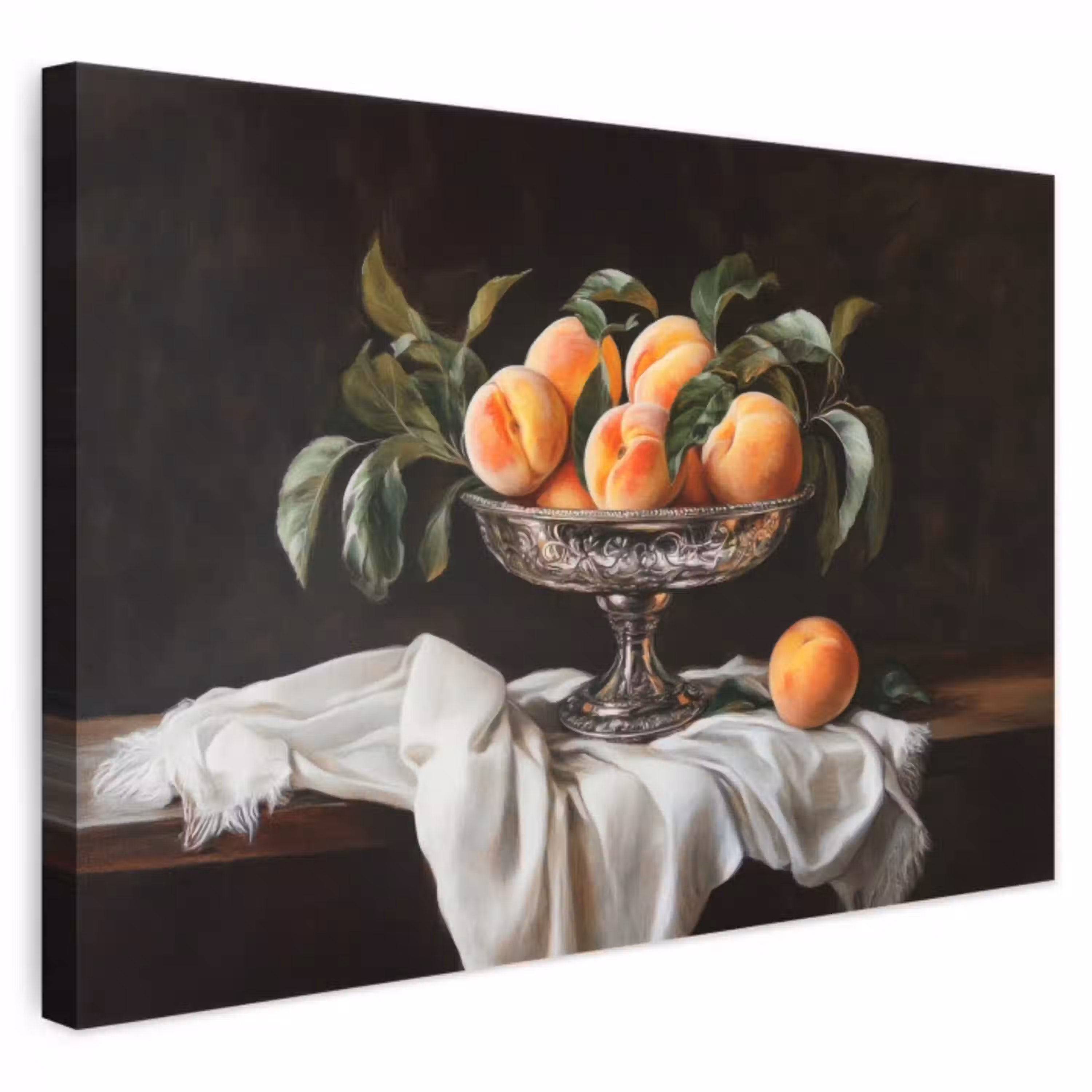 Stilleven - Perziken - Vintage canvas 2cm klein -3d