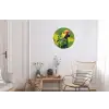 Papegaai - Groen - Snavel - Abstract Wandcirkel aluminium klein -woonkamer