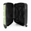 Groene achtergrond met witte stippen NBS - Handbagage koffer - Unisex middel -binnenkant
