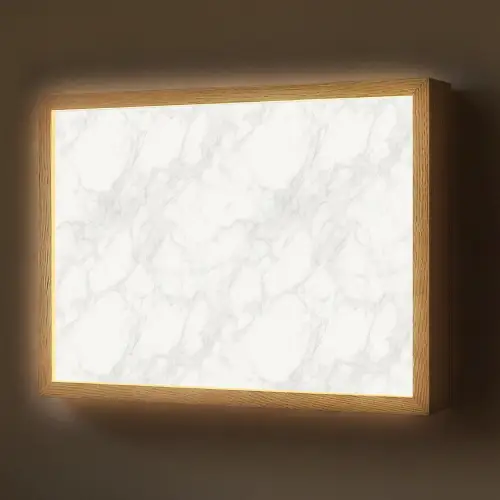 Minimalistisch - Wit - Grijze aders Light Box met batterij (Wandlamp) middel 907 -z3d_website
