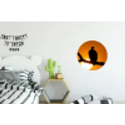 Gier - Tak - Zon - Oranje Wandcirkel aluminium klein -kinderkamer