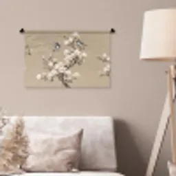 Oosters - Vogels - Beige Wandkleed katoen klein -sfeer4
