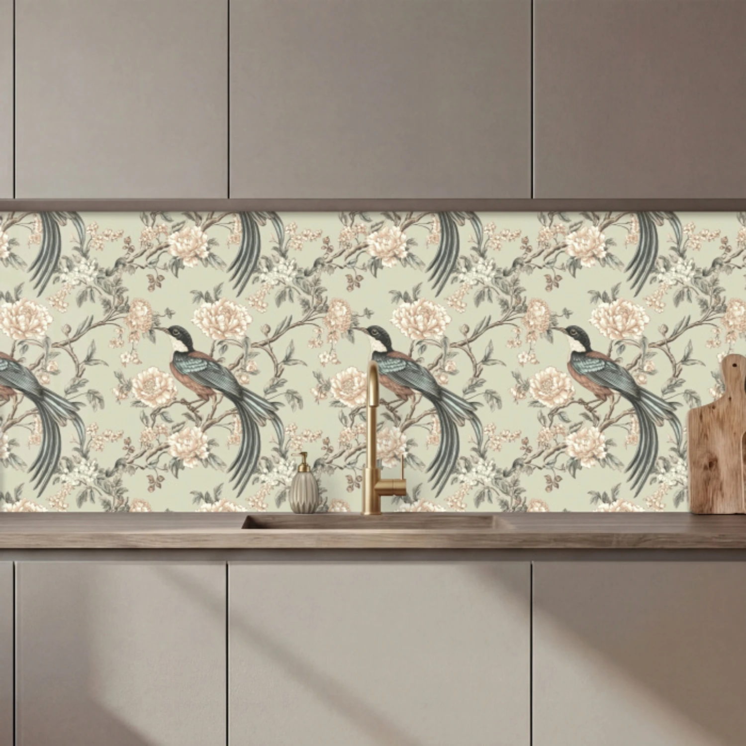 Bloem - Vogel - Kleurrijk keuken achterwand 2 middel 871 zz_3dshopping