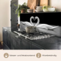 Zwanen - Hart - Zwart - Wit keuken achterwand 2 middel -usp_DE