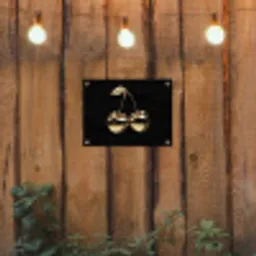 Kersen - Zwart - Goud - Chrome tuinposter los doek klein -sfeer1