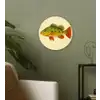 Schubben - Vis - Groen - Illustratie Wandcirkel kunststof plaat 5mm dik klein -sfeer3