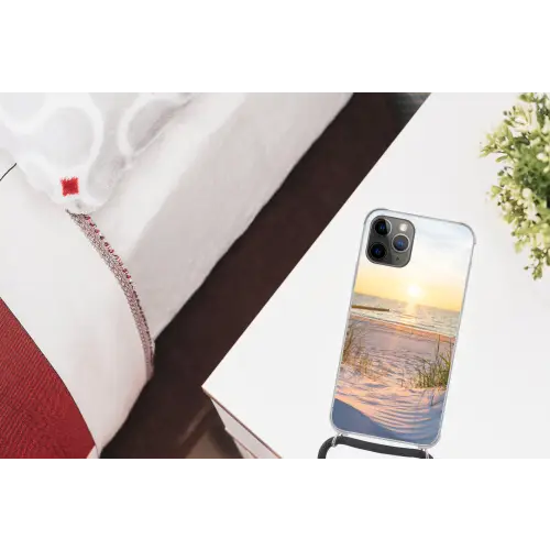 Strand - Zon - Duin - Gras - Zand - Horizon Hoesje iPhone 12 Pro met koord klein -kamer