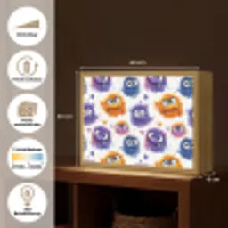 Monstertjes - Aquarel - Kleurrijk Light Box met batterij (Wandlamp) middel 907 -USP_websiteoverzichtDE
