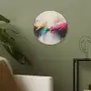 Dynamisch - Abstract - Kleurrijk - Zwart Akoestische PET Vilt - Rond klein -sfeer2