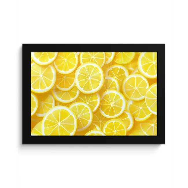 Citroenen - Geel - Zomers - levendig fotolijst zwart zonder passe partout klein -3d