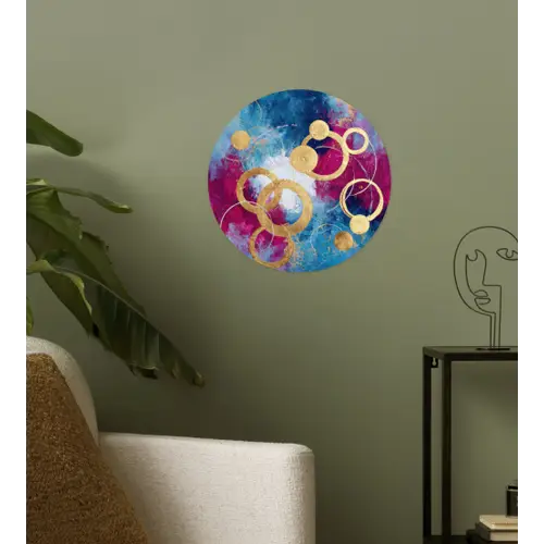 Cirkels - Goud - Abstract Wandcirkel behangsticker klein -sfeer2