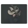 Zwarte - Hoed - Vrouw muismat rubber klein -3d