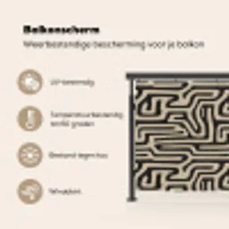 Grafisch - Lijnen - Zwart Balkonbeschermer Duitsland klein 596 -specs_NL