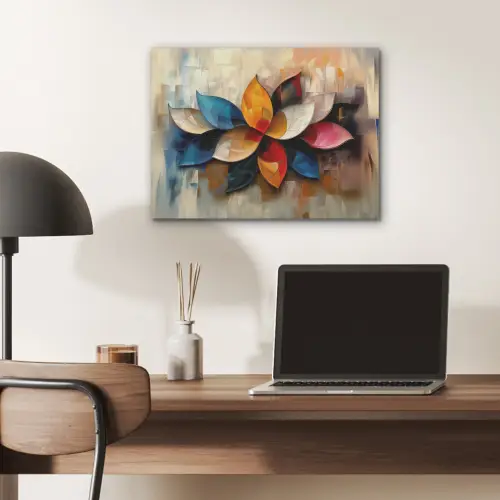 Bloem - Abstract - Kleurrijk - Bladeren PET vilt klein -sfeer5