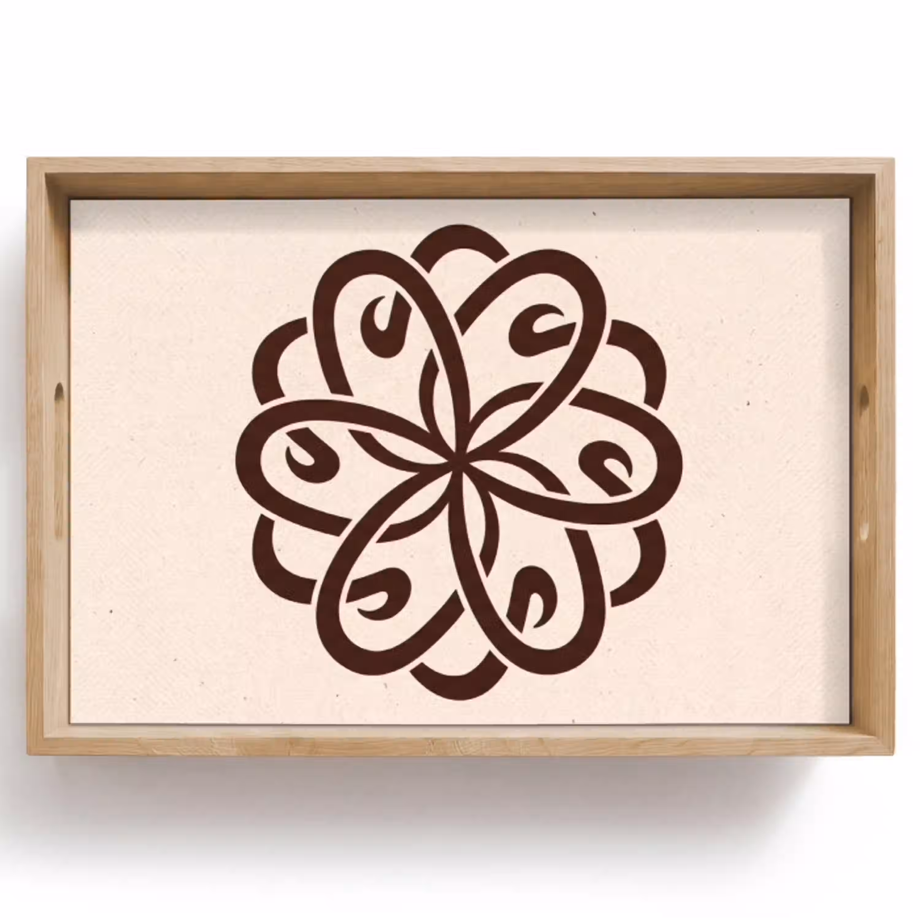 Patroon - Knoop - Abstract - Modern - Bruin Dienblad Rechthoek middel -z3d_shopping