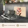Minimalistisch - Bloem - Bladeren - Beige keuken achterwand spatscherm klein -usp_NL