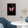 Vlinder - roze - Elegant fotolijst zwart zonder passe partout klein -sfeer4