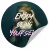 Vrouw - Roos - Quote Wandcirkel behangsticker klein -3d